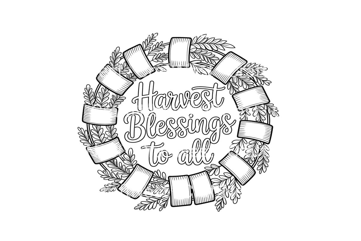 Harvest Blessings Wreath Coloring Books