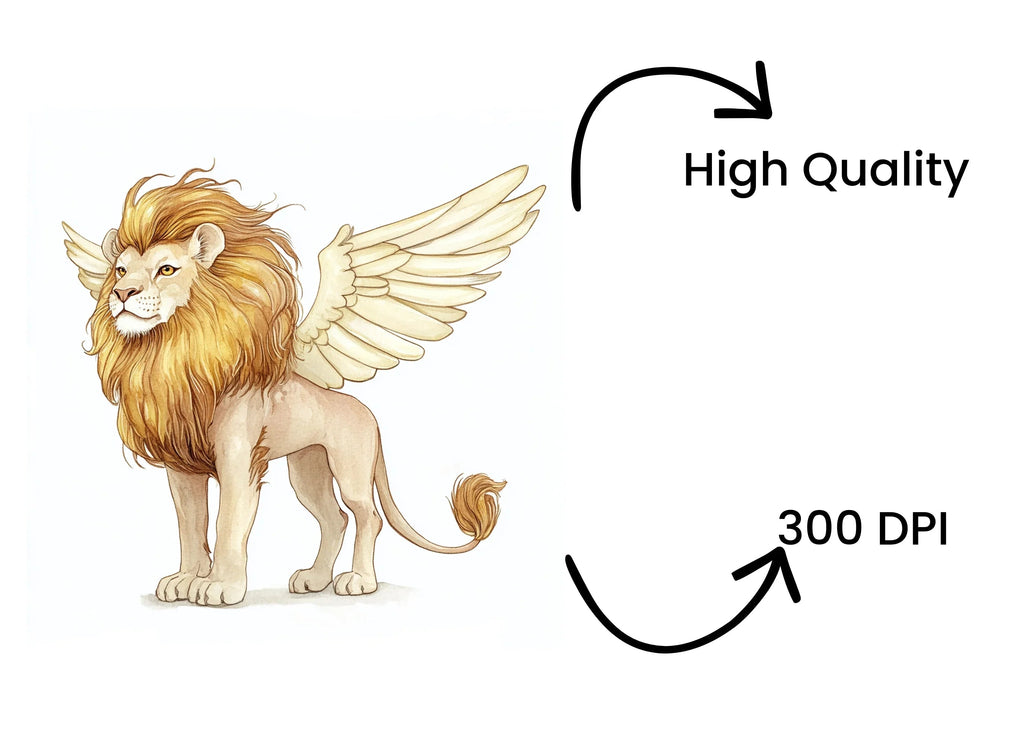 Majestic Winged Lion Clipart Bundle