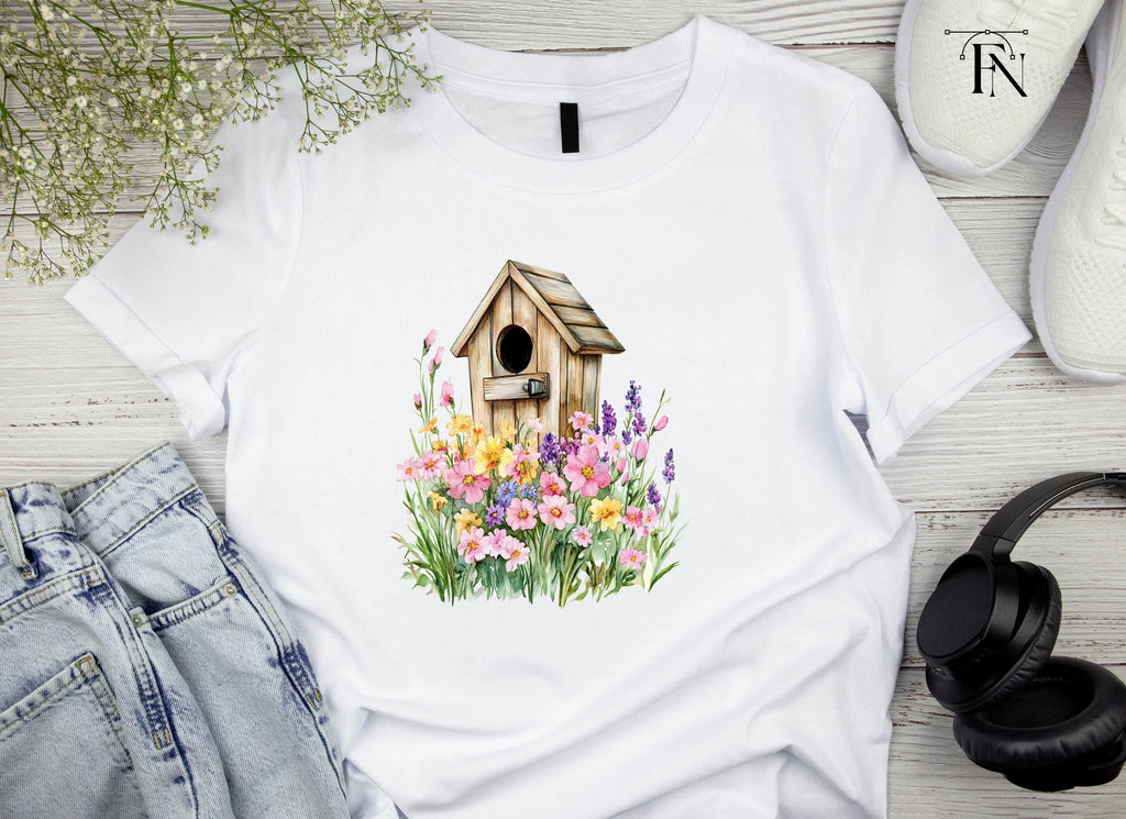Birdhouse and Flowers Clipart Bundle