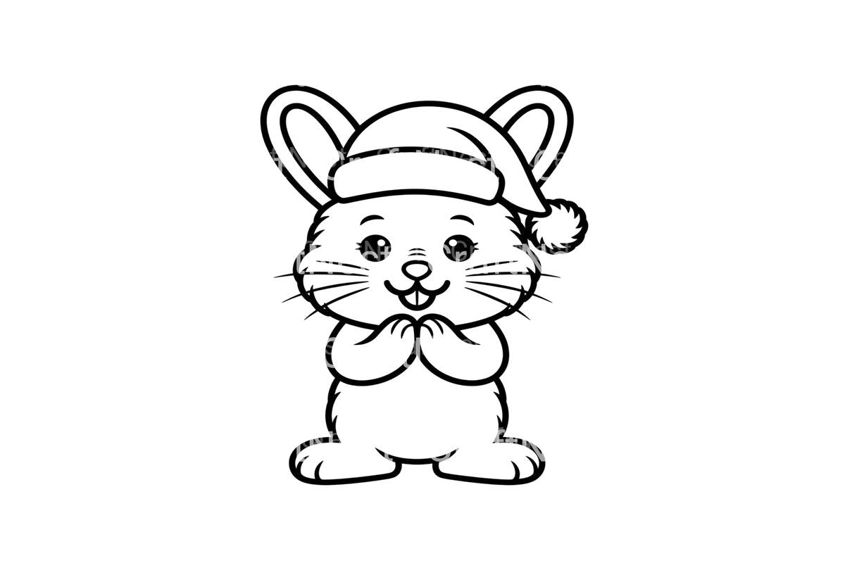 Cute Christmas Bunny Coloring Books
