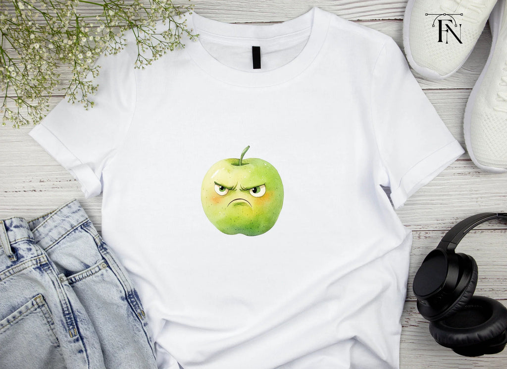 Angry Green Apple Cartoon Clipart Bundle