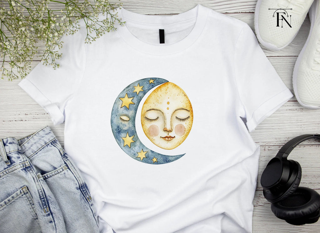 Sleeping Moon and Sun Clipart Bundle