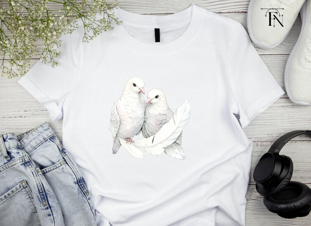 White Doves Feathers Clipart Bundle
