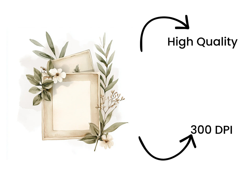 Vintage Floral Frames Clipart Bundle