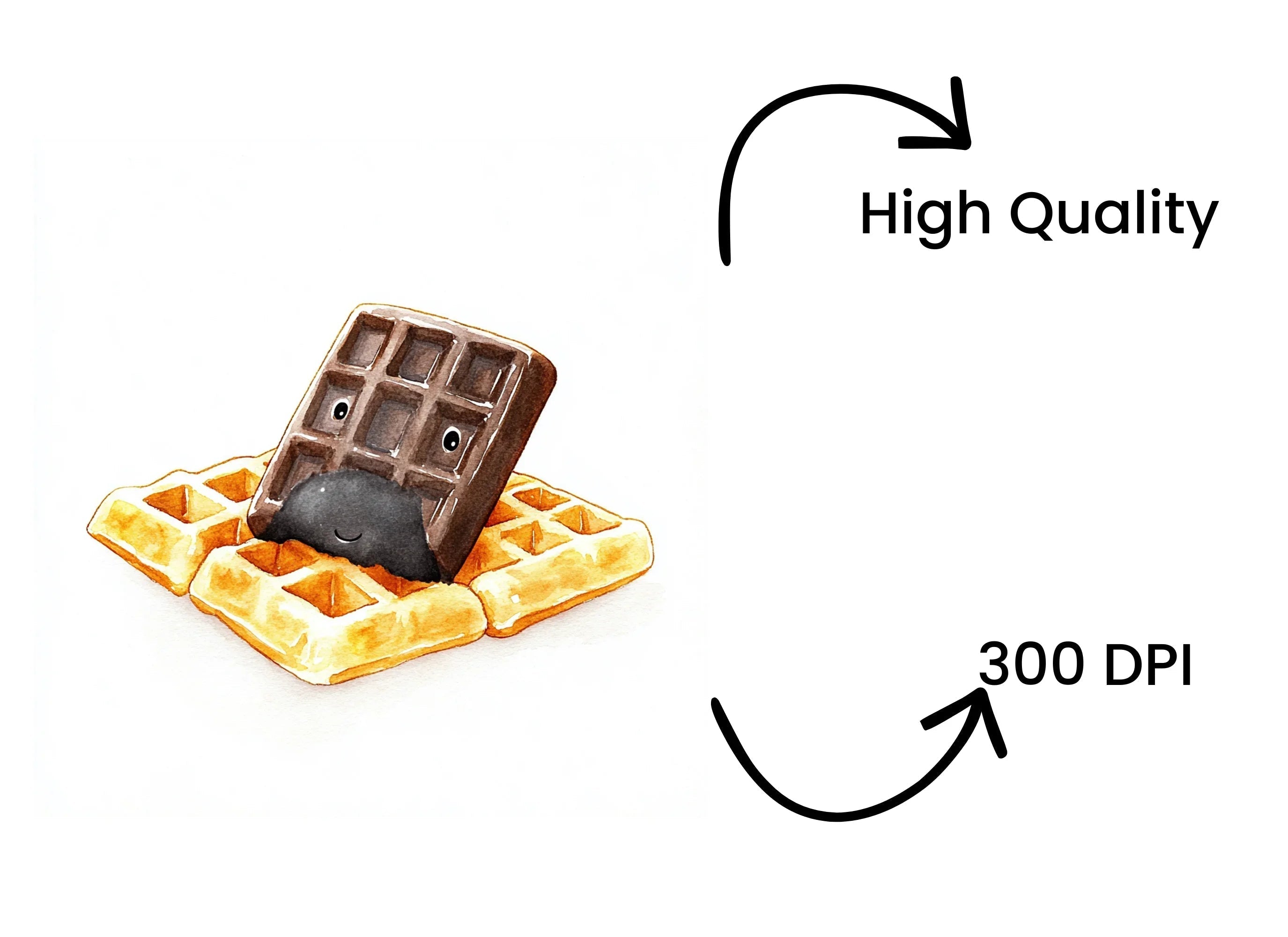 Cute Waffle and Chocolate Clipart Bundle