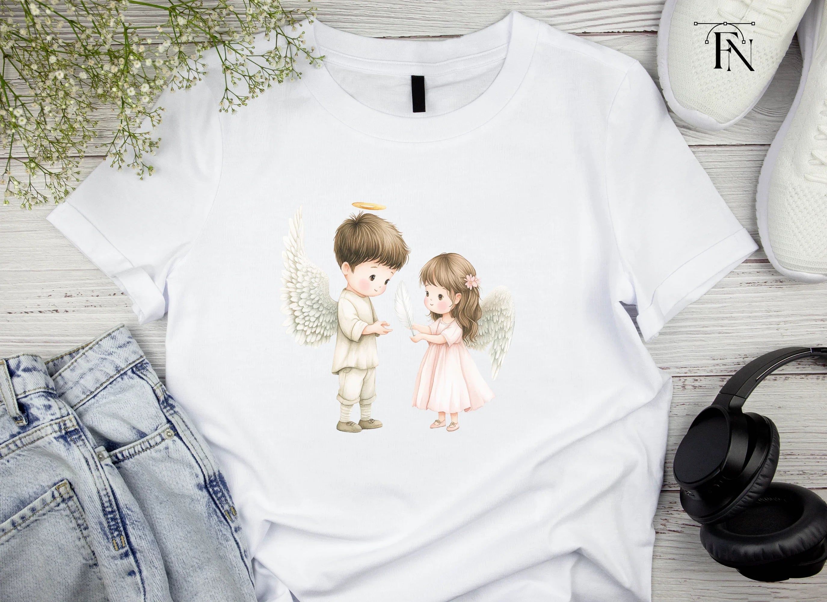 Cute Angel Kids Clipart Bundle