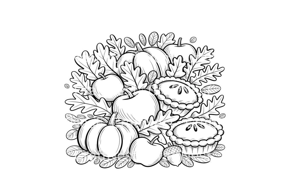 Autumn Harvest Thanksgiving Coloring Books