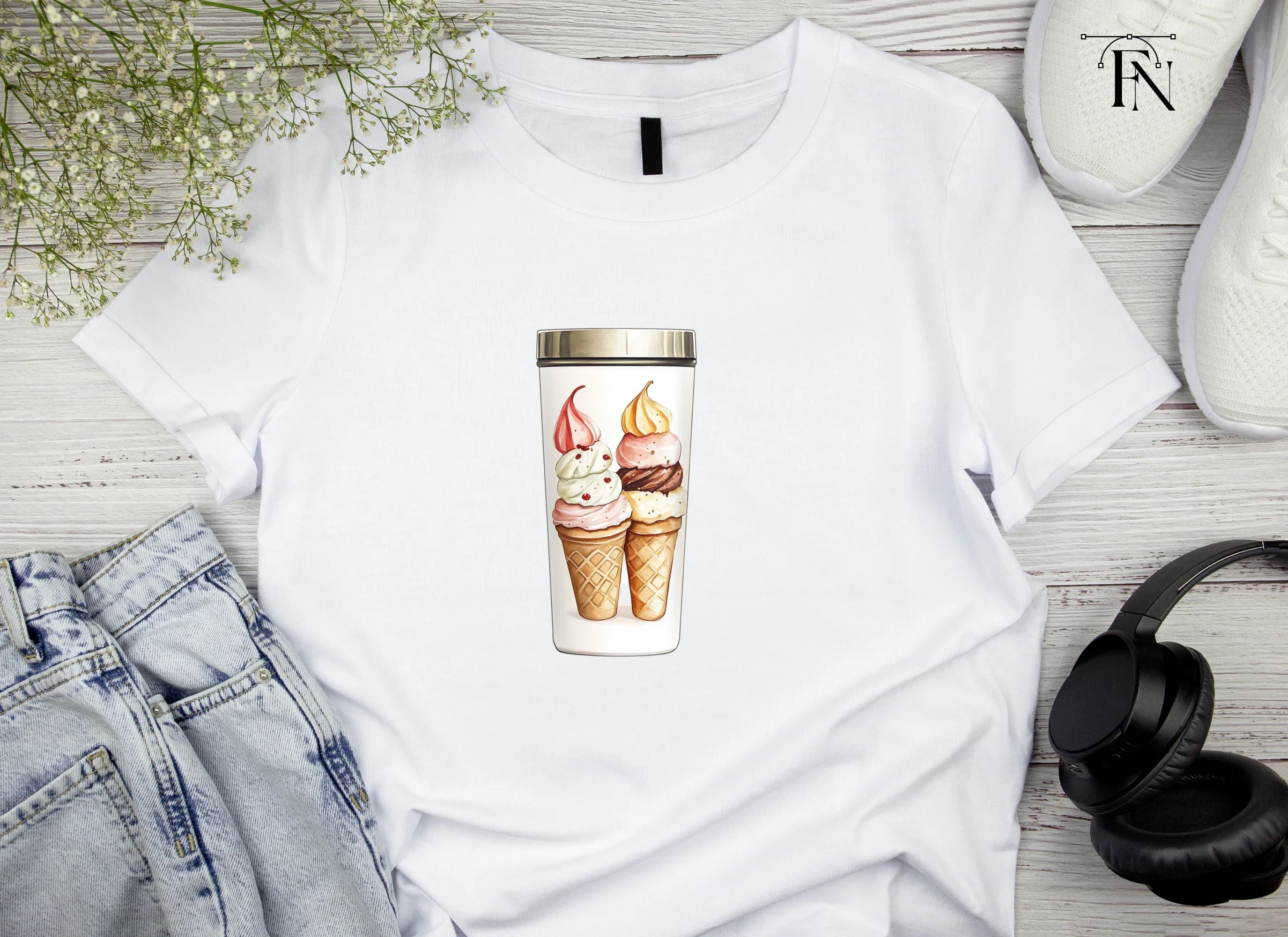 Delicious Ice Cream Cones Clipart Bundle