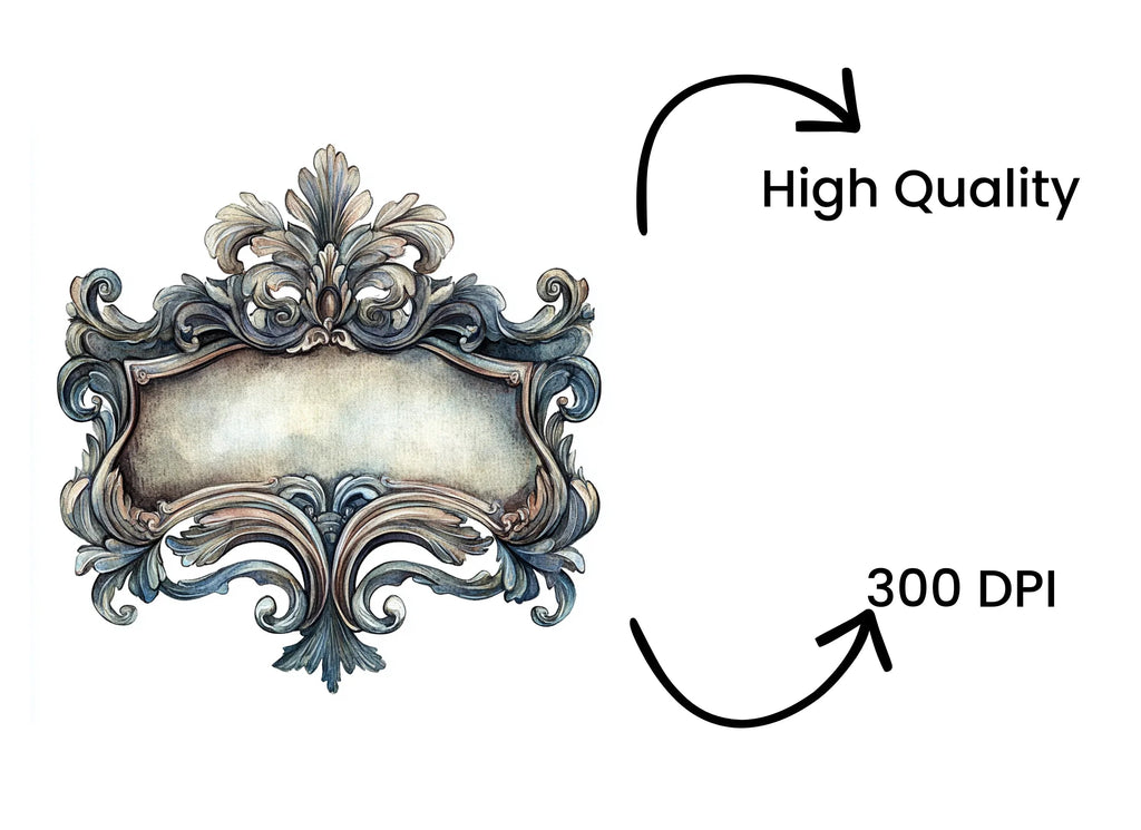 Ornate Baroque Frame Clipart Bundle