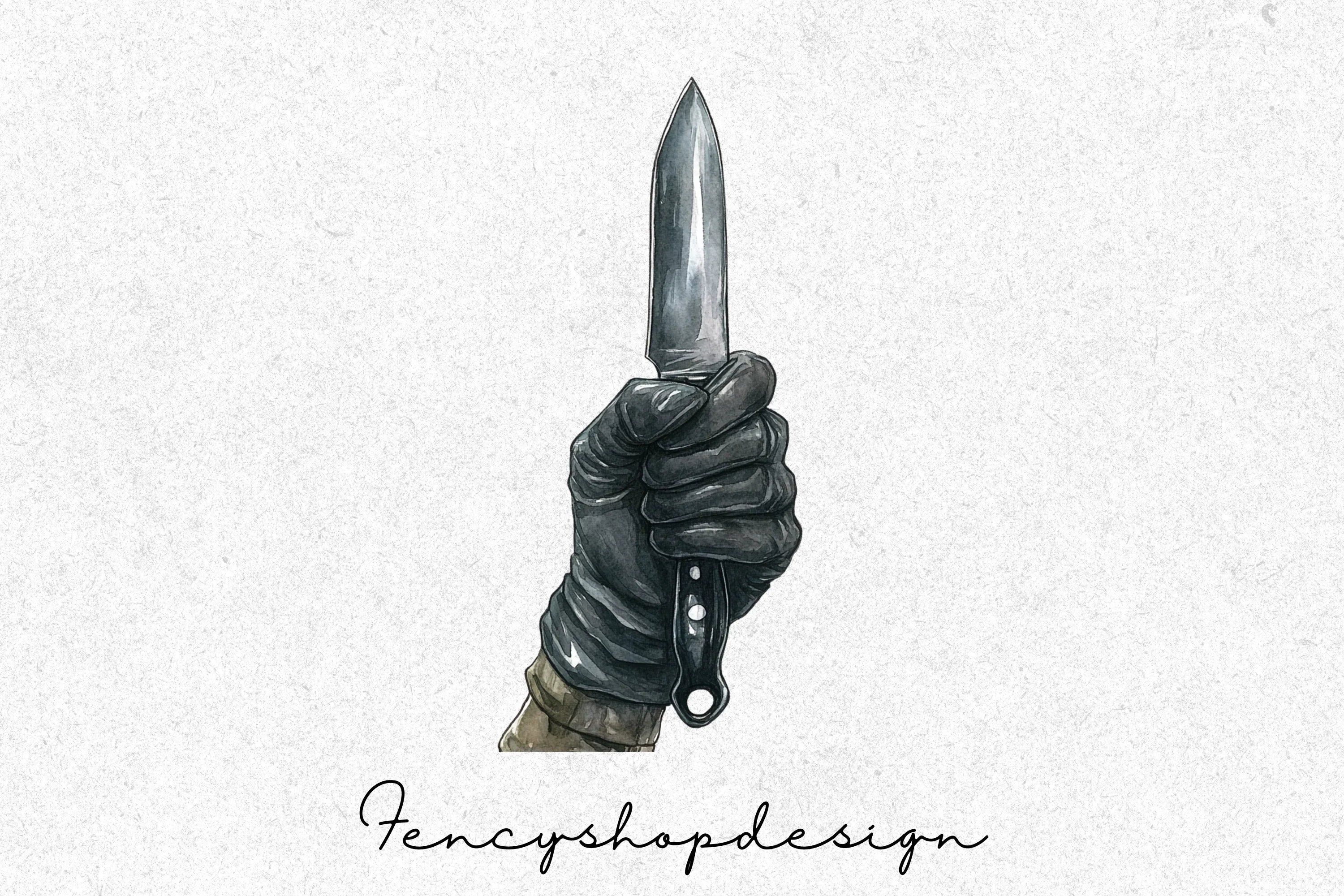 Combat Knife and Dagger Weapon Clipart Bundle