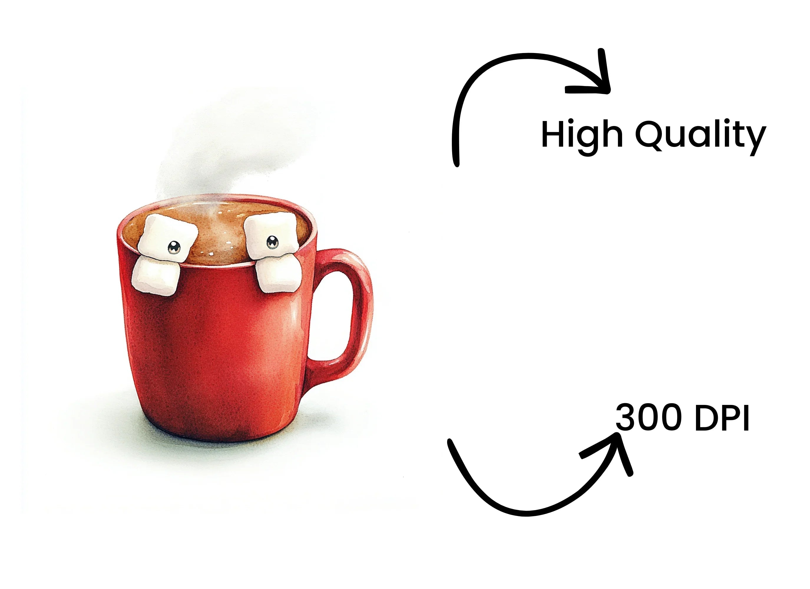 Cute Hot Chocolate Mugs Clipart Bundle