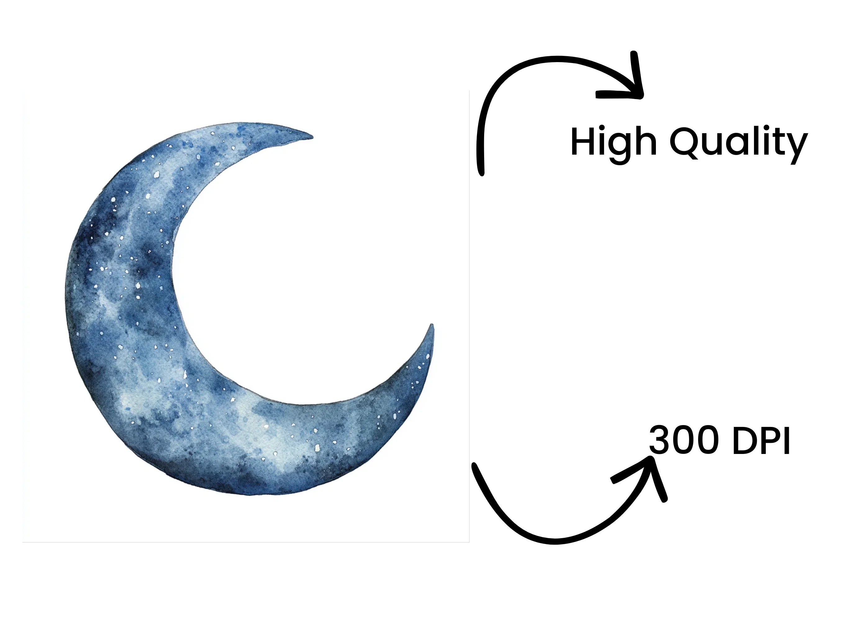 Crescent Moon Clipart Bundle