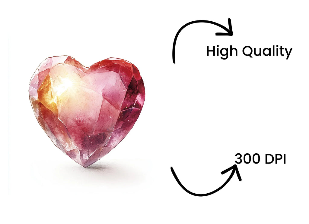Gemstone Hearts Clipart Bundle