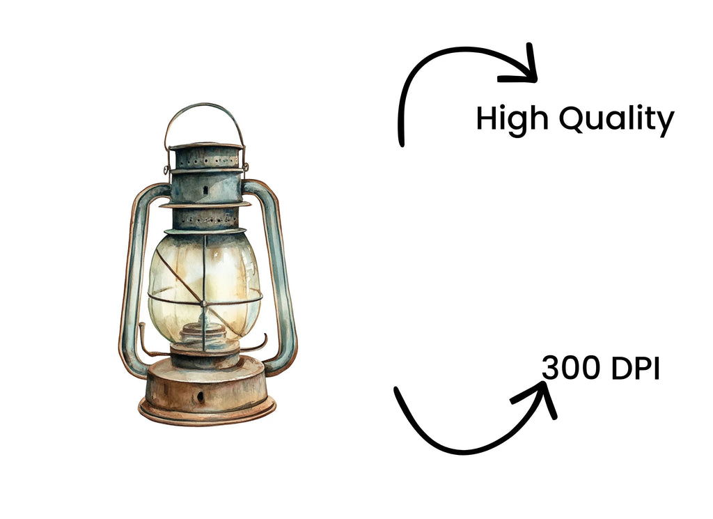 Rustic Kerosene Lanterns Clipart Bundle