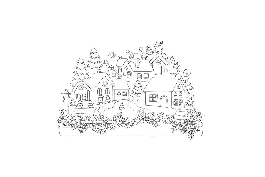 Winter Village Houses Coloring Books