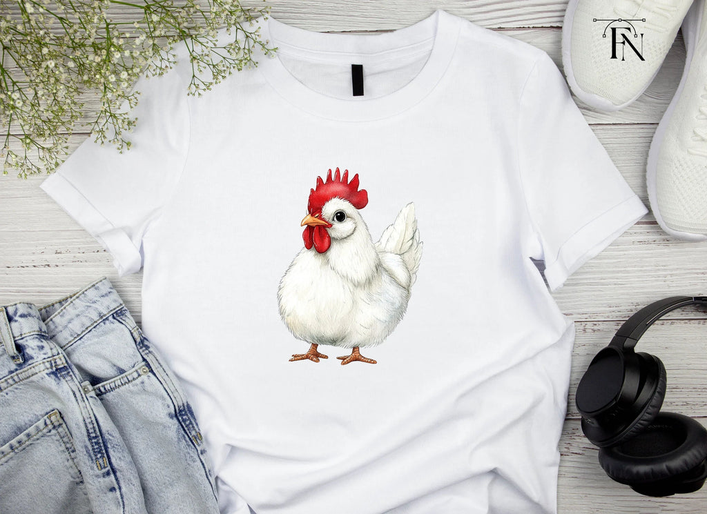 Cute White Rooster Clipart Bundle