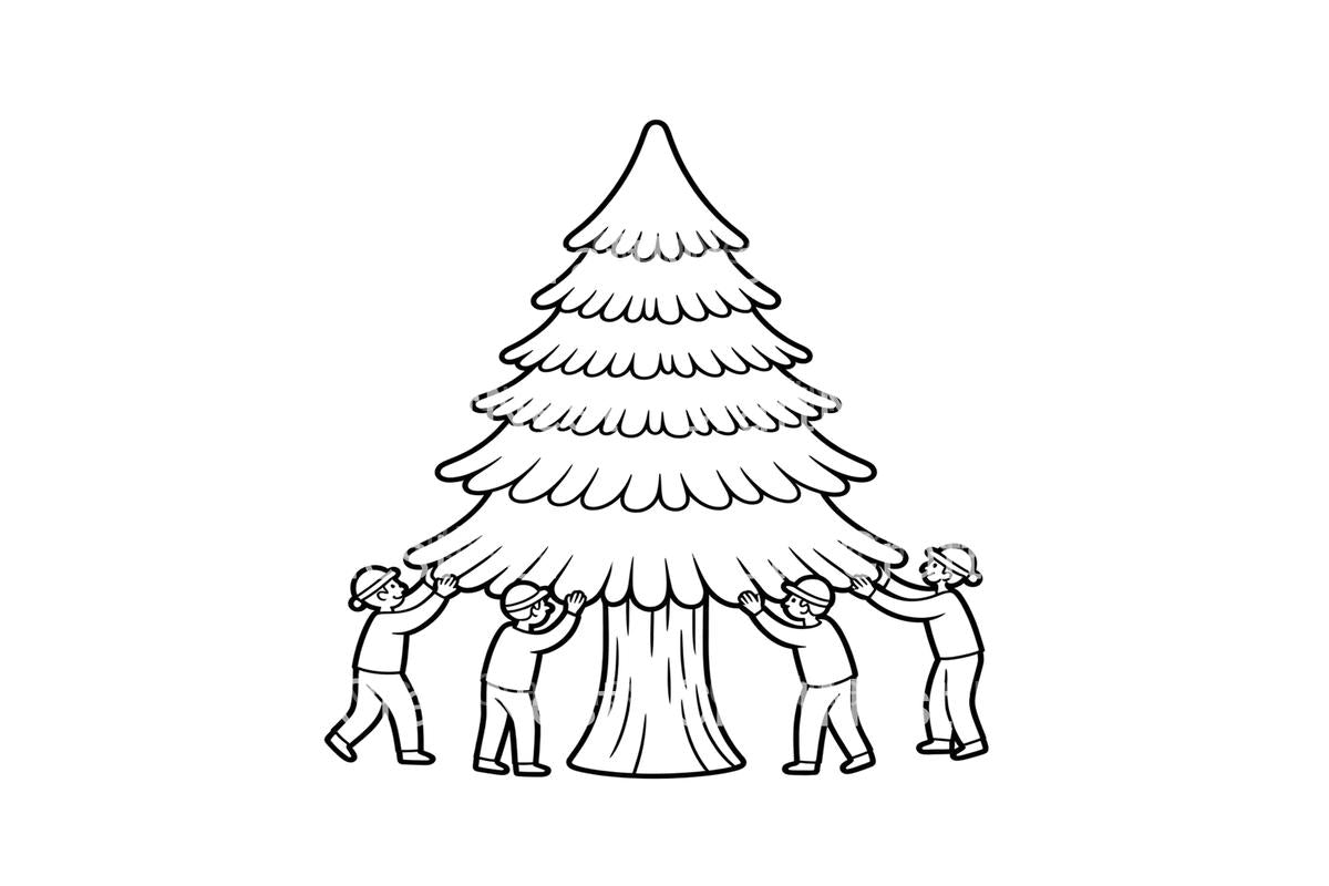 Christmas Tree Setup Coloring Books