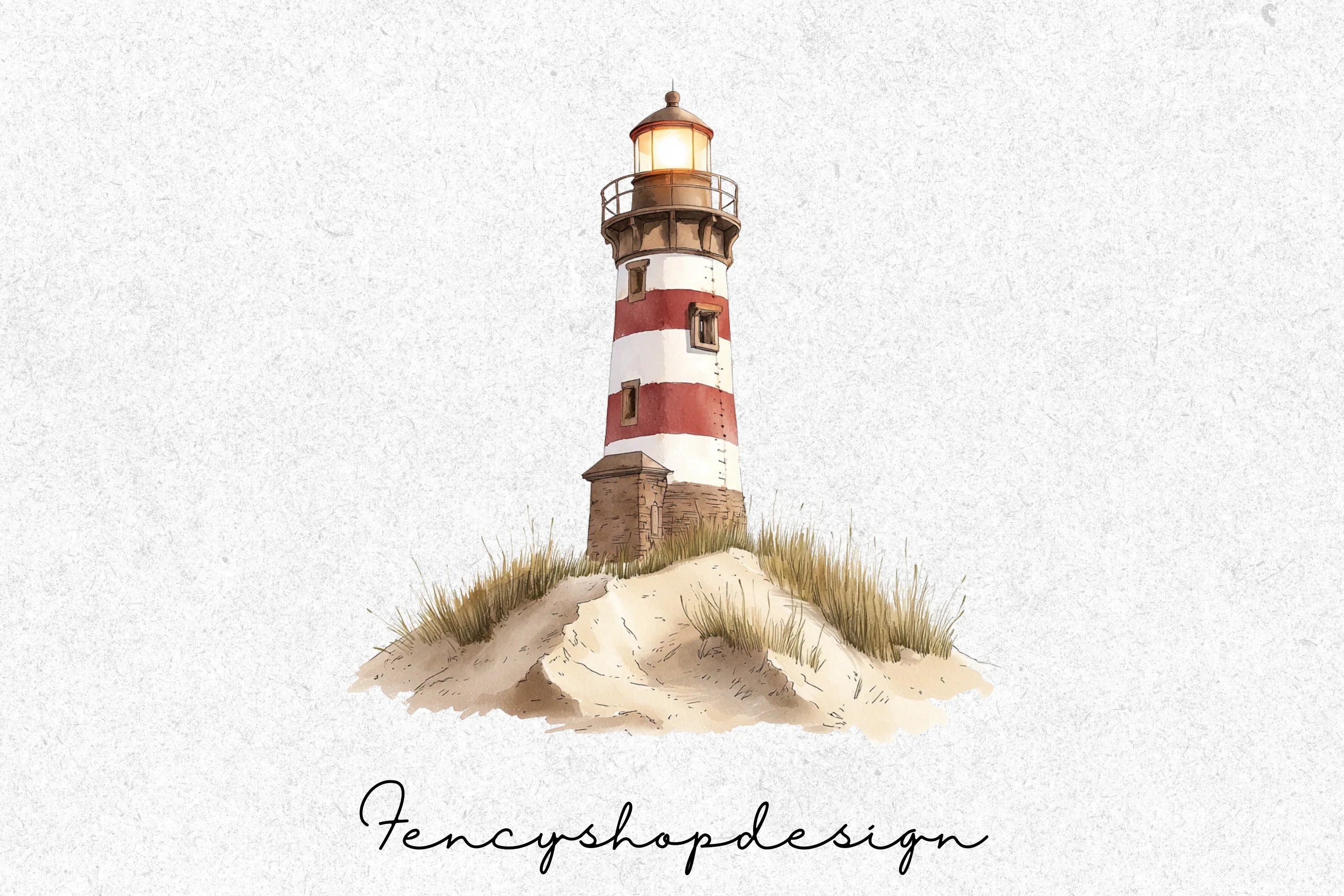 Coastal Lighthouse and Sandcastle Fun Clipart Bundle