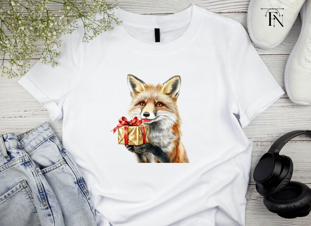 Festive Fox with Christmas Gift Clipart Bundle