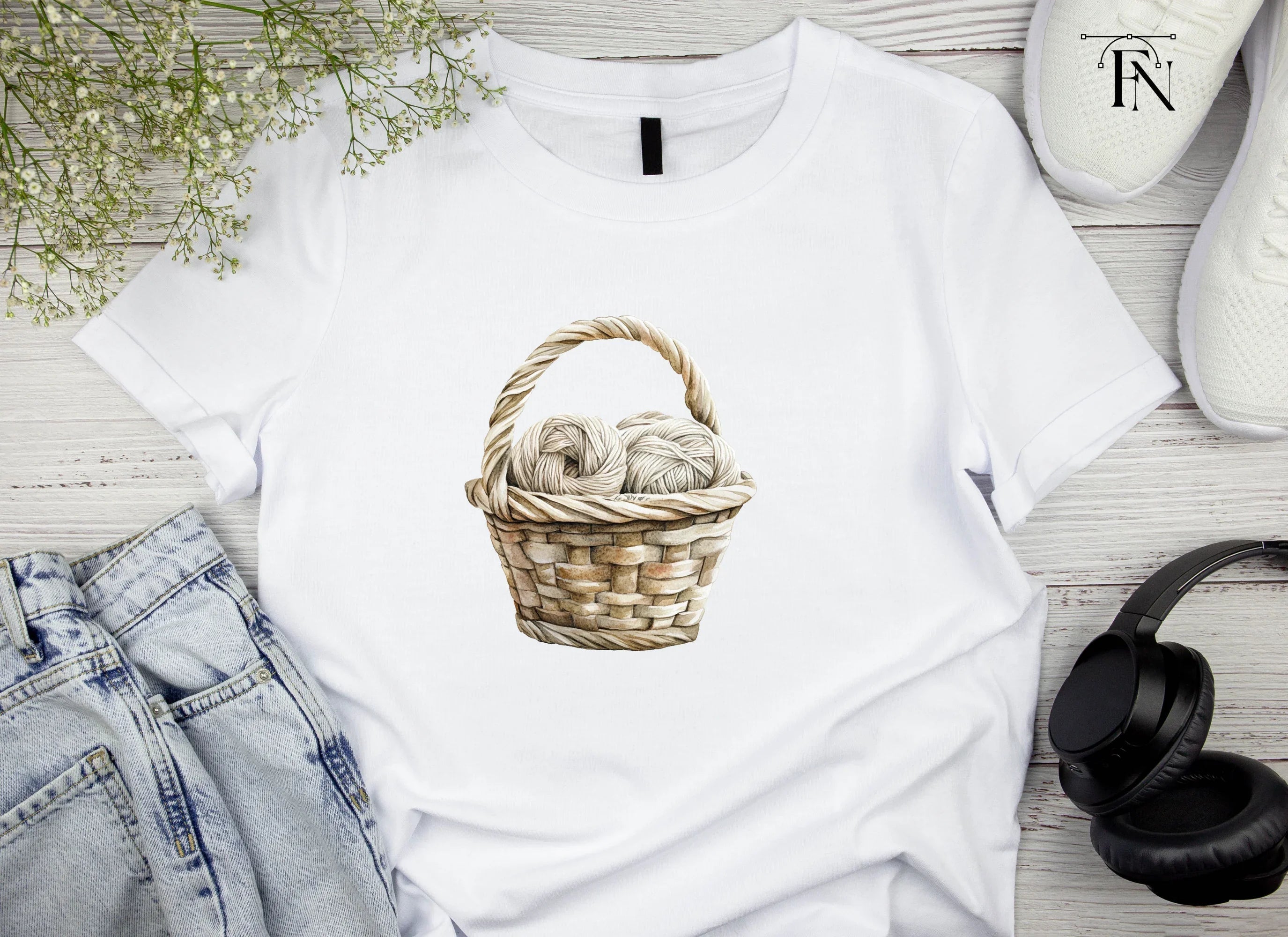 Yarn Baskets Clipart Bundle