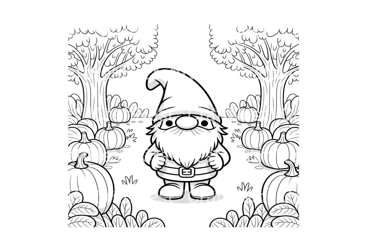 Gnome Pumpkin Patch Coloring Books