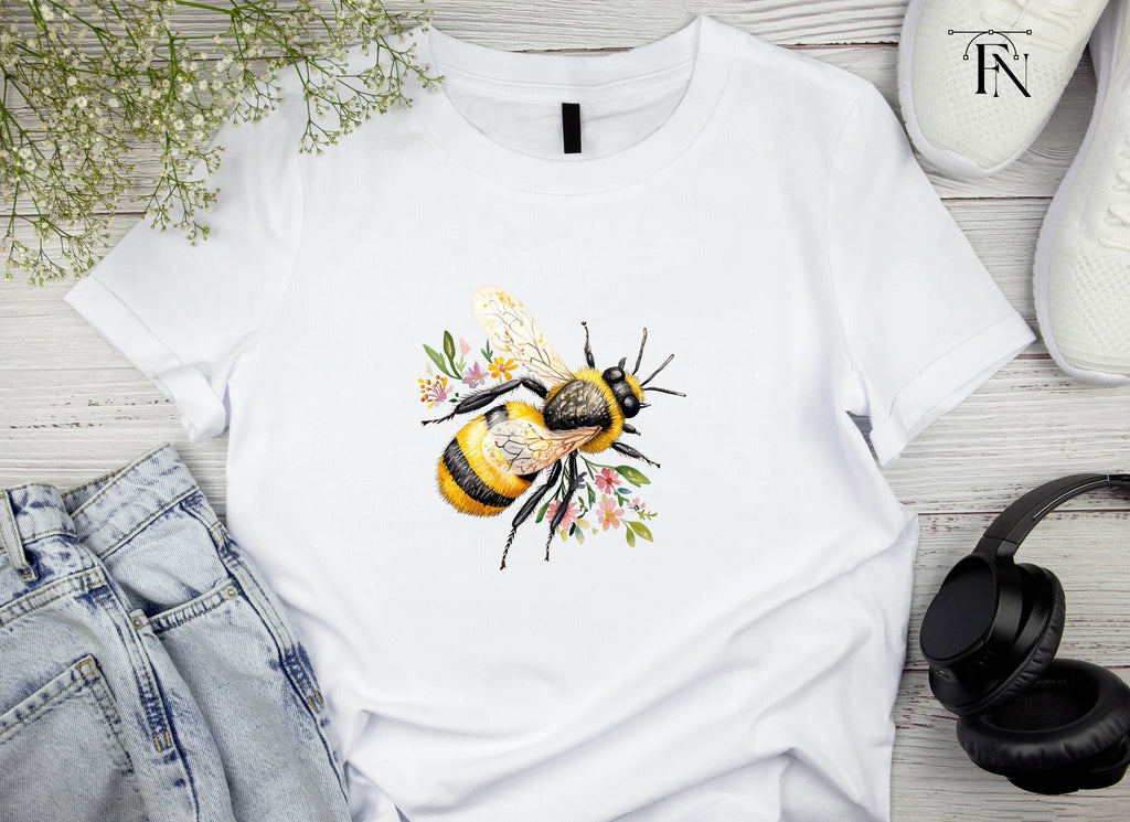 Bumblebee and Flowers Clipart Bundle