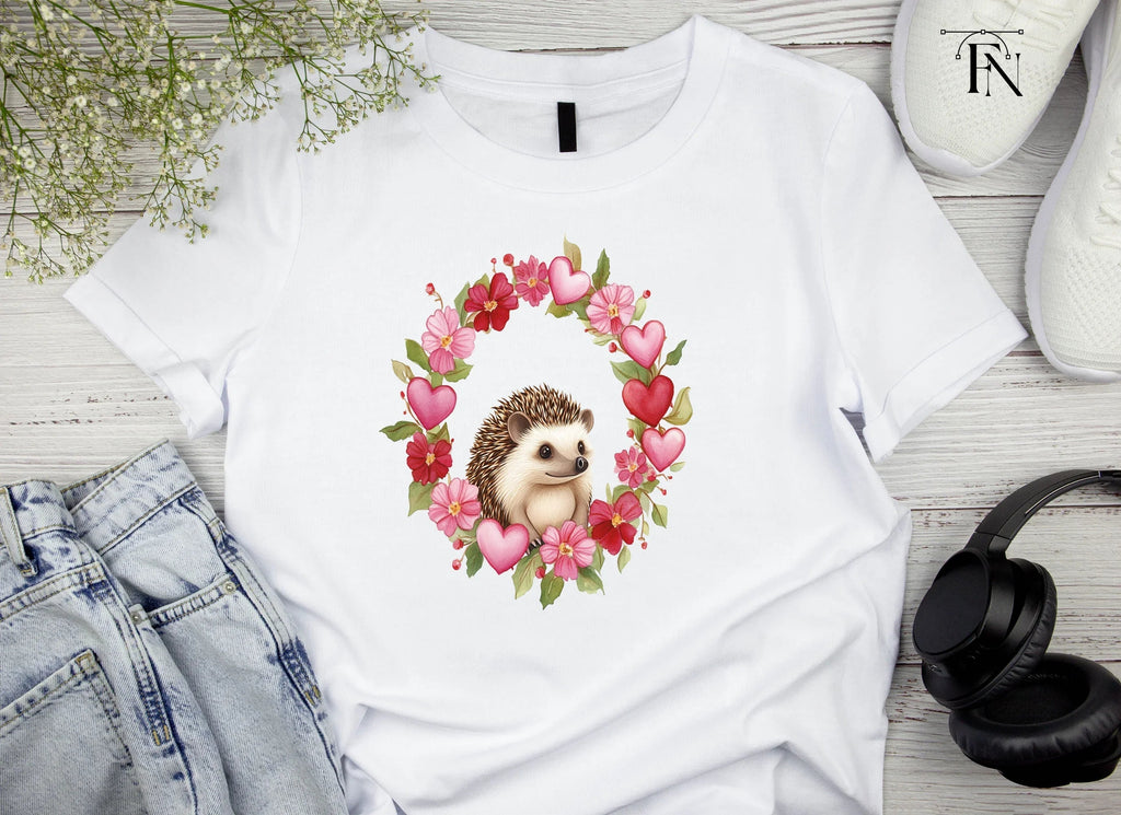 Cute Hedgehog Valentine Wreath Clipart Bundle