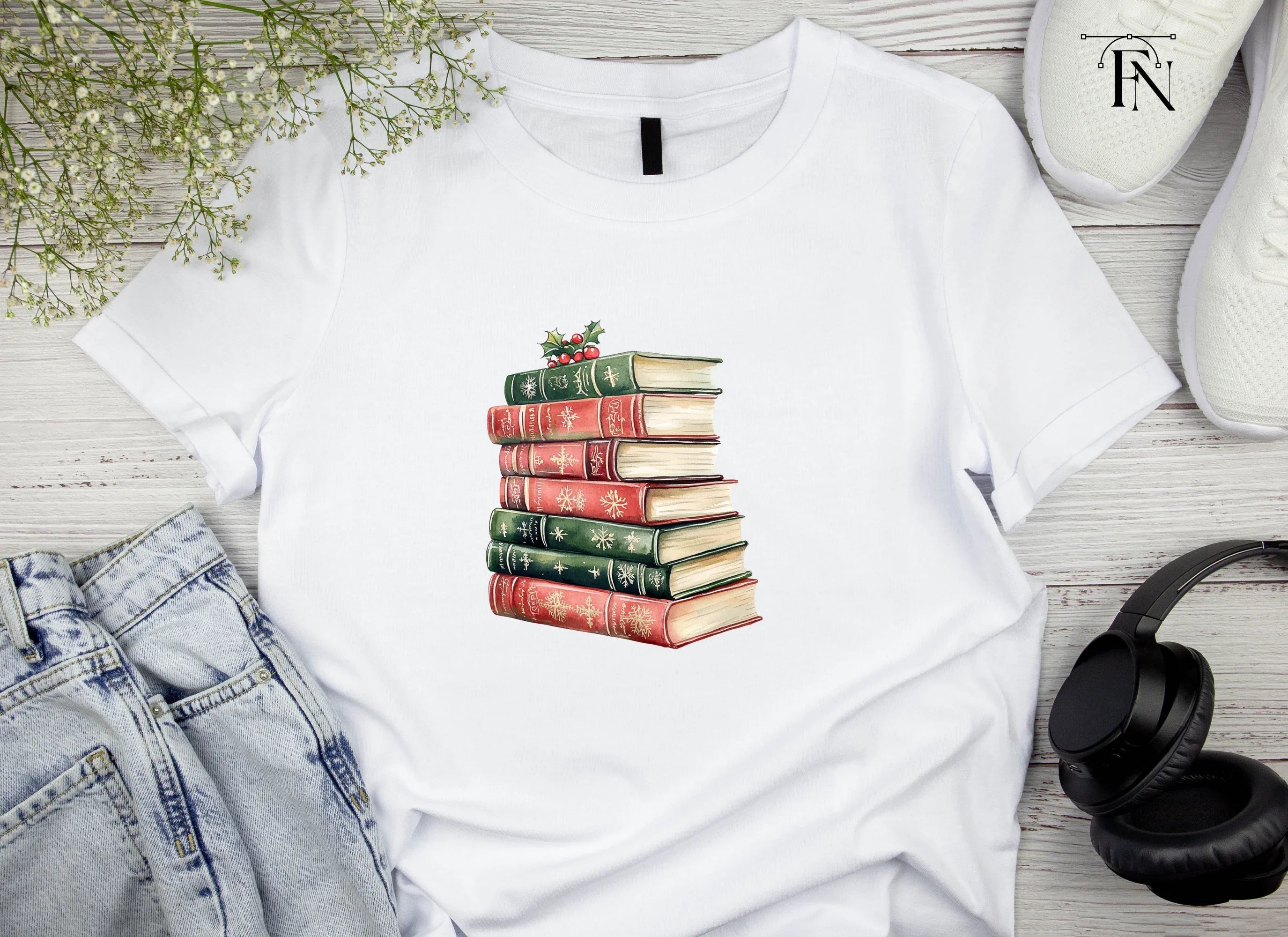 Holiday Book Stack Clipart Bundle