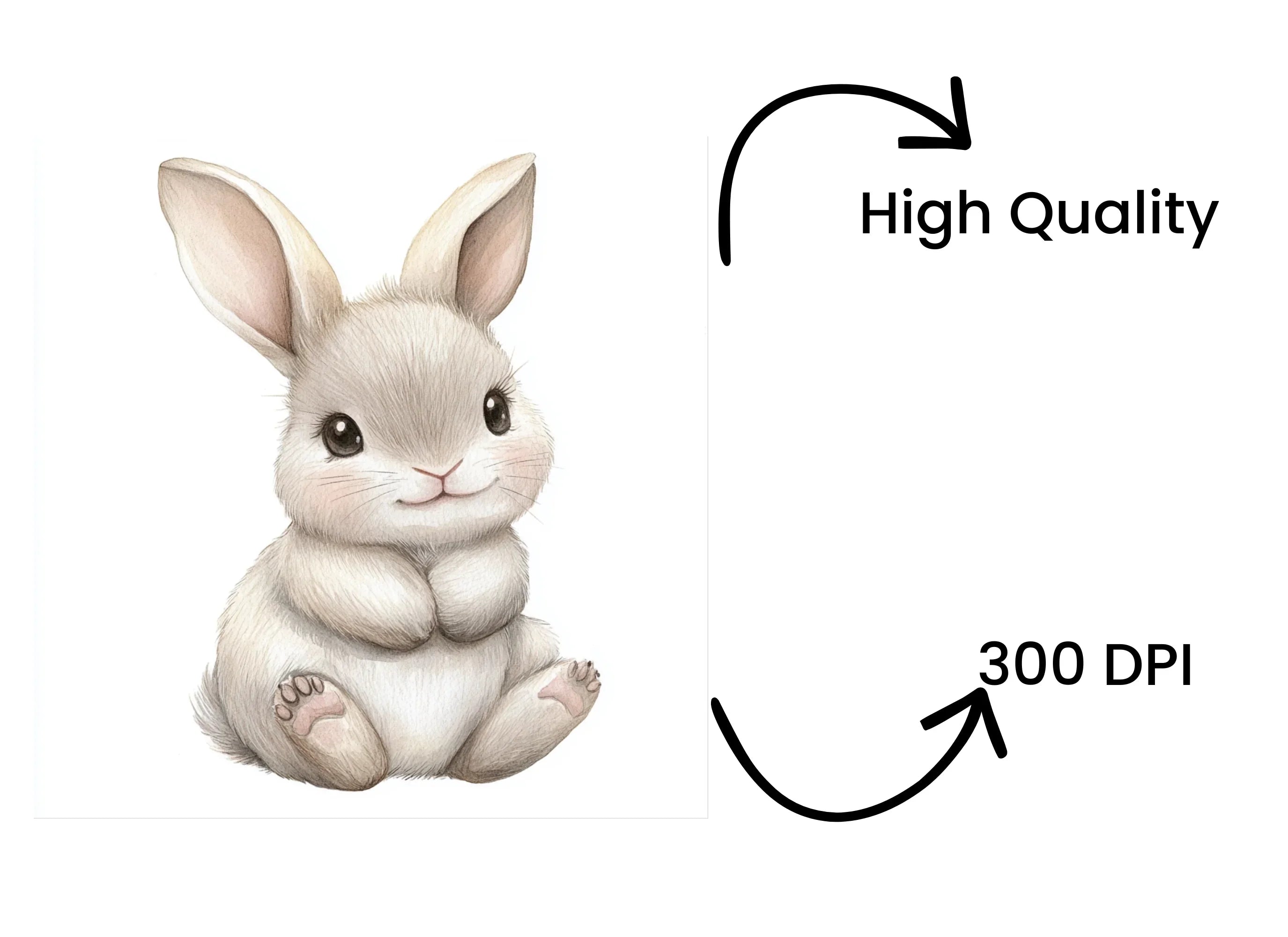 Cute Baby Bunny Clipart Bundle