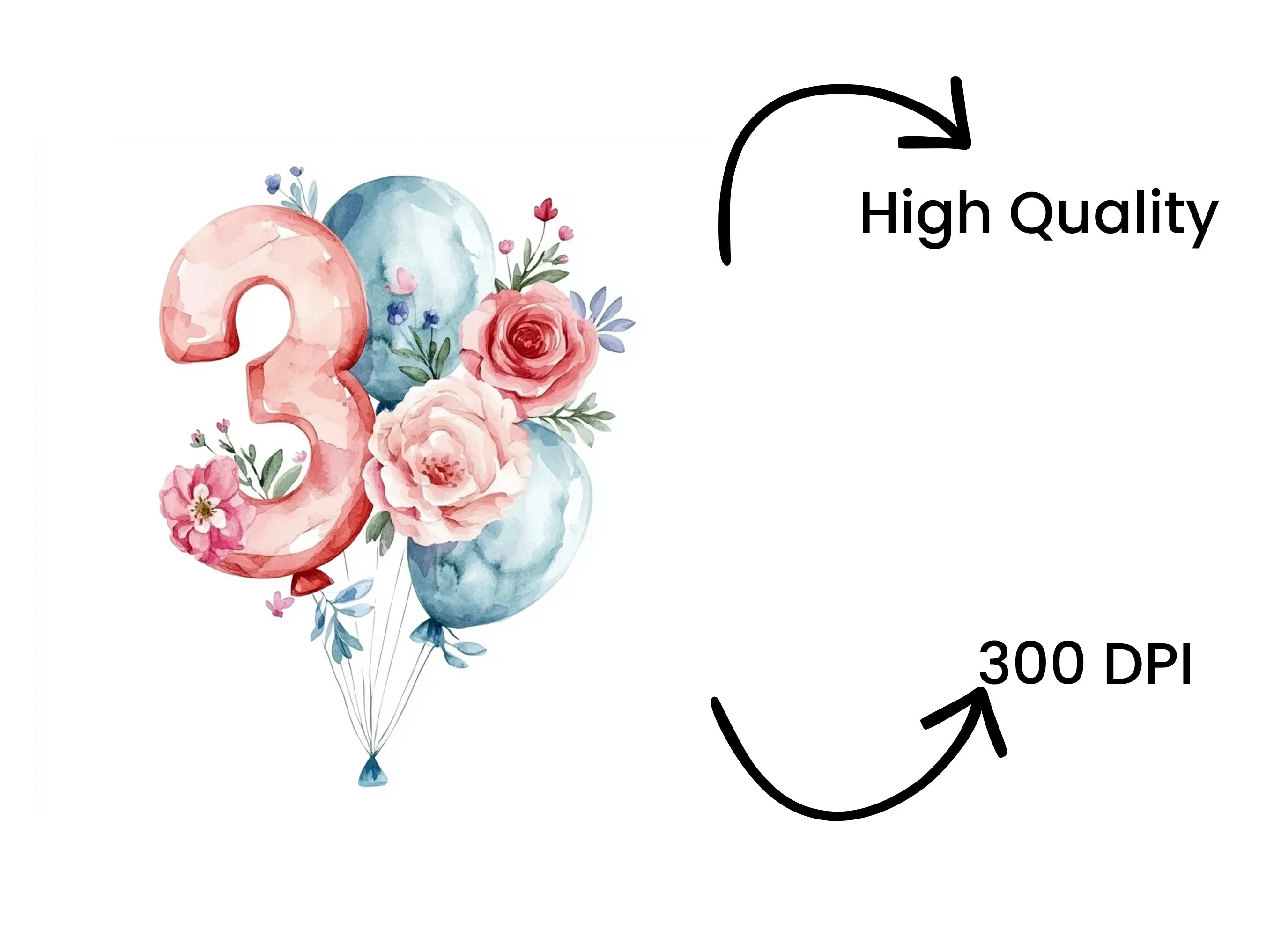 Number Balloons Clipart Bundle