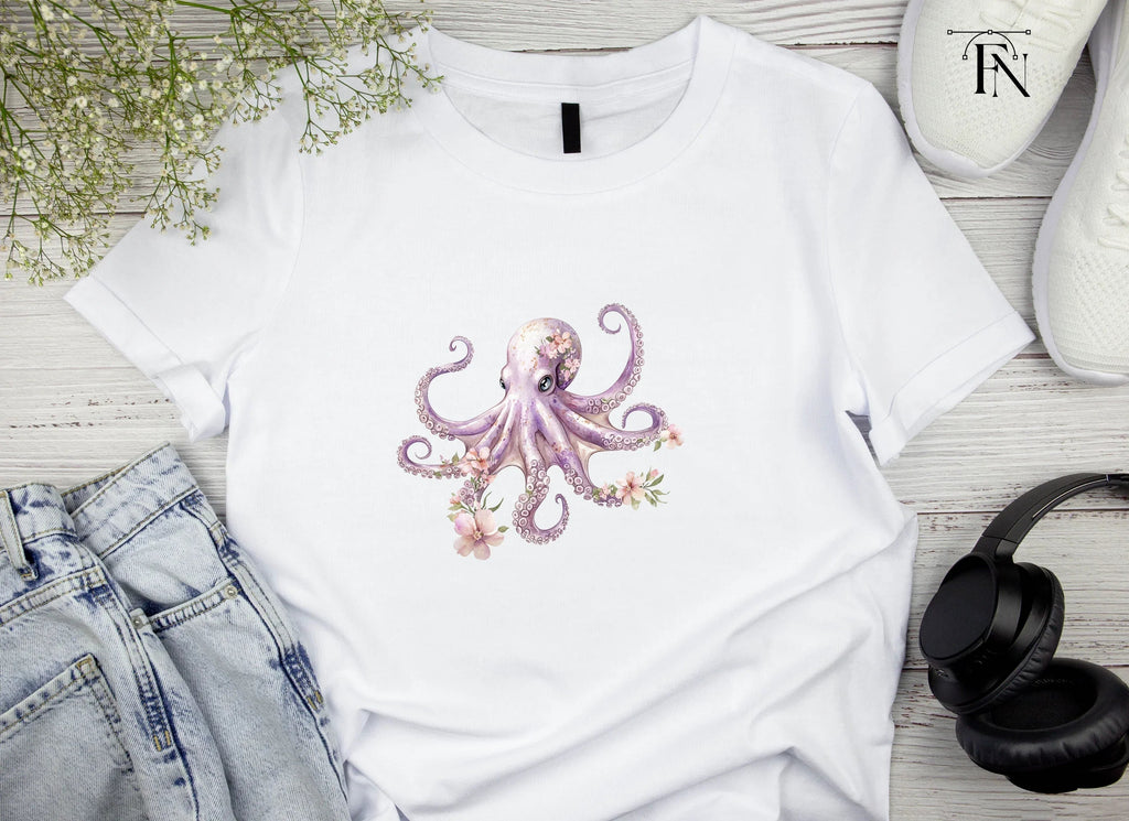 Floral Octopus Clipart Bundle