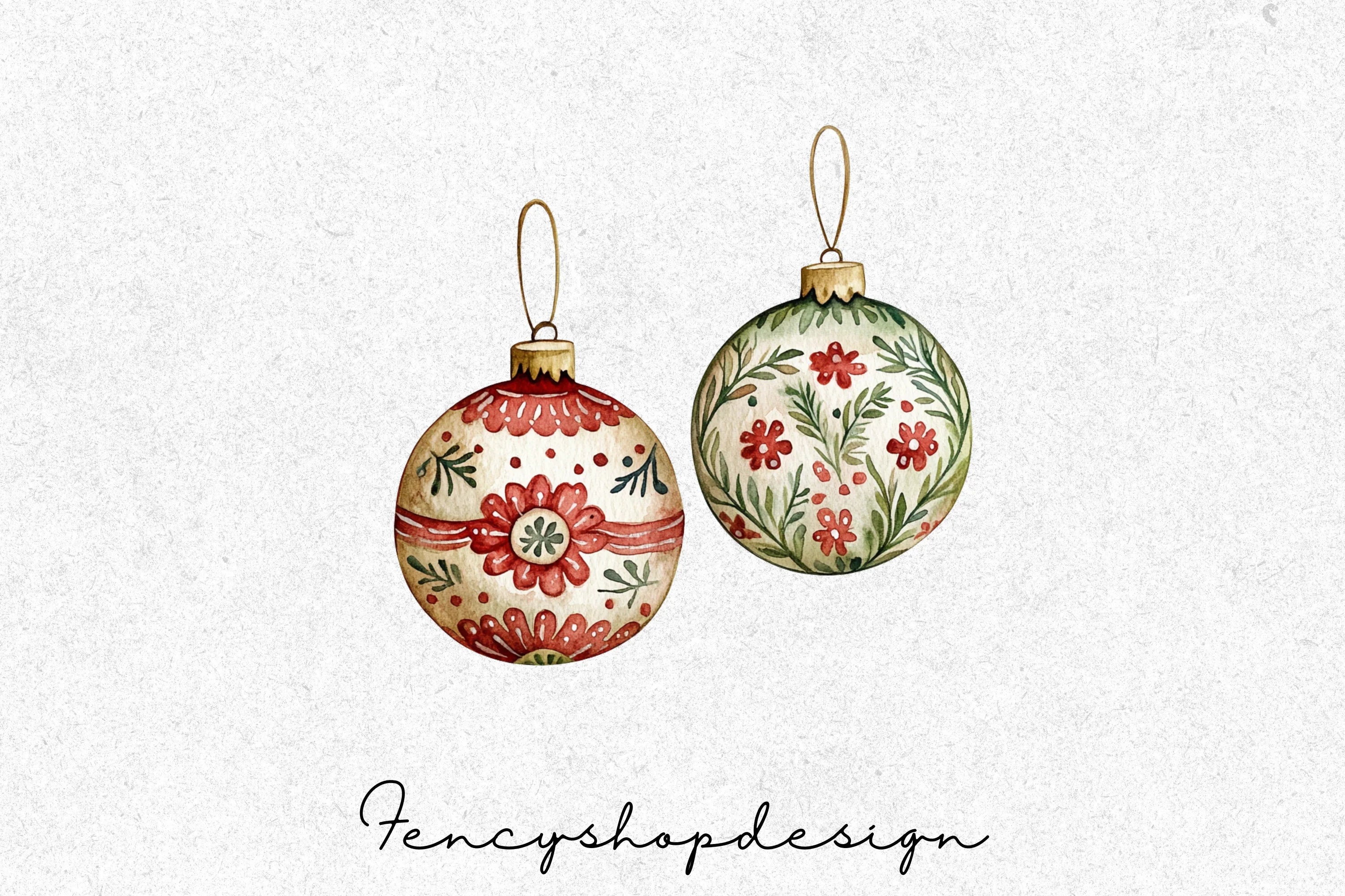 Christmas Ornaments Clipart Bundle