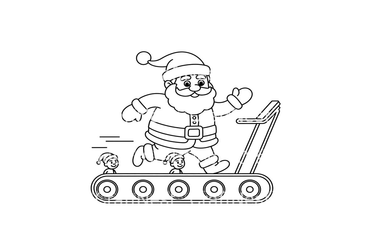 Santa and Elves Treadmill Coloring Books