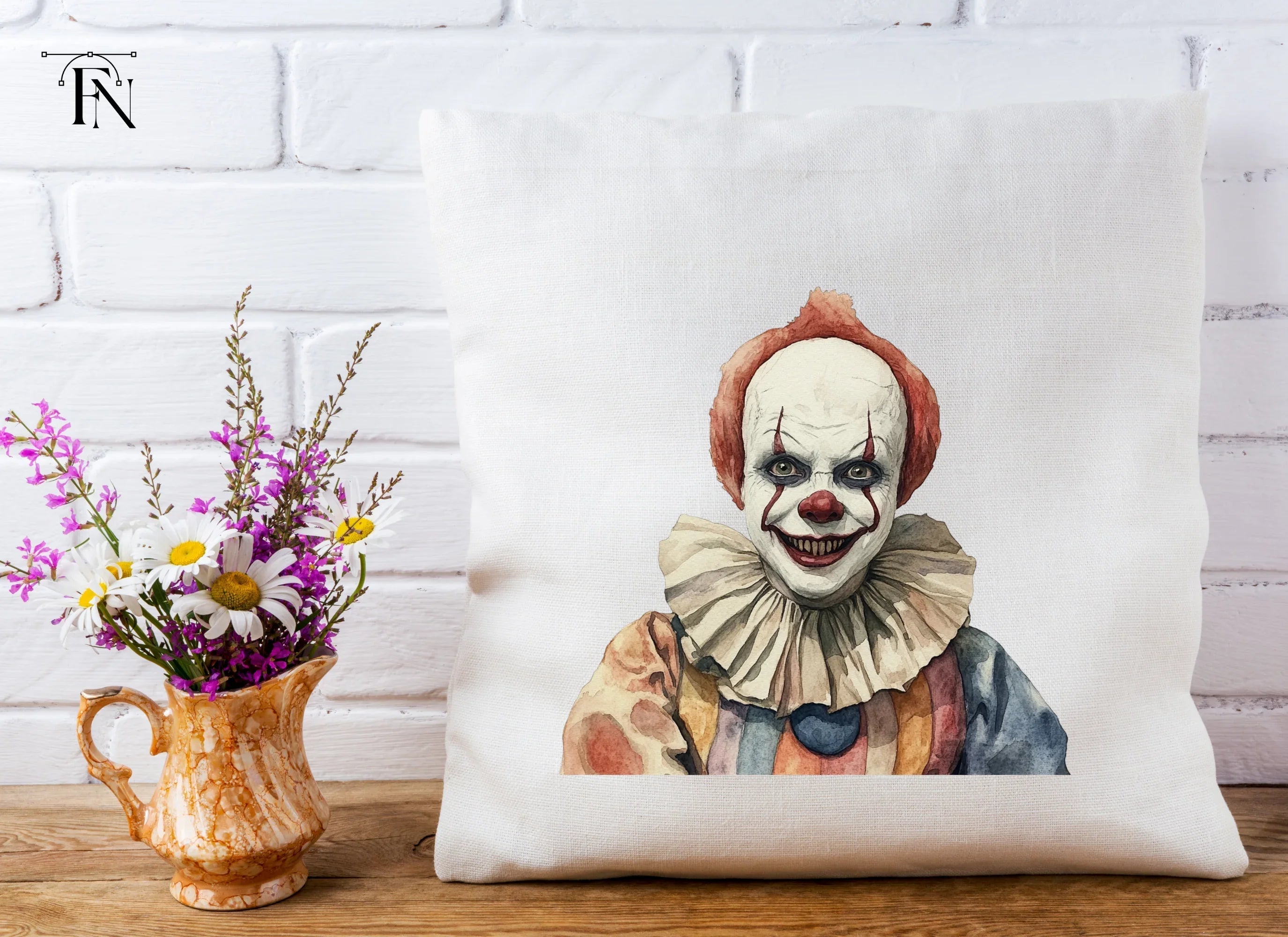 Creepy Clown Faces Clipart Bundle