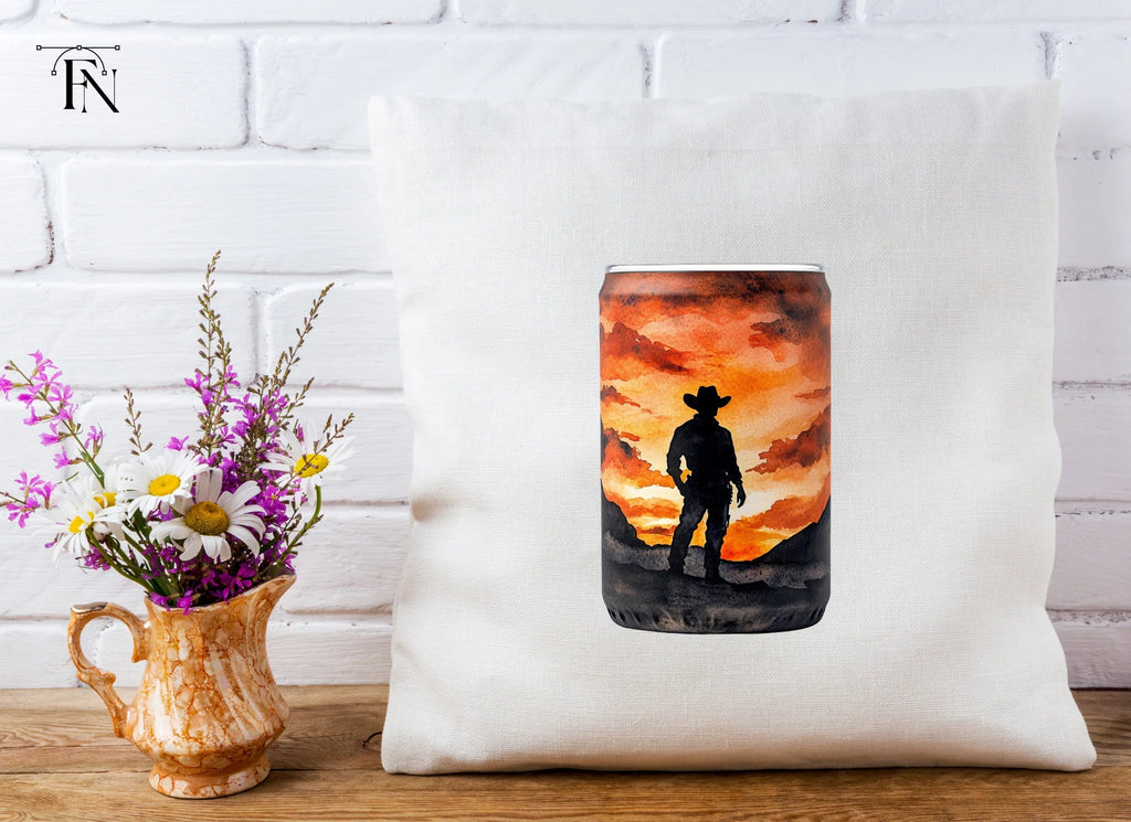 Western Cowboy Silhouette Tumbler Clipart Bundle