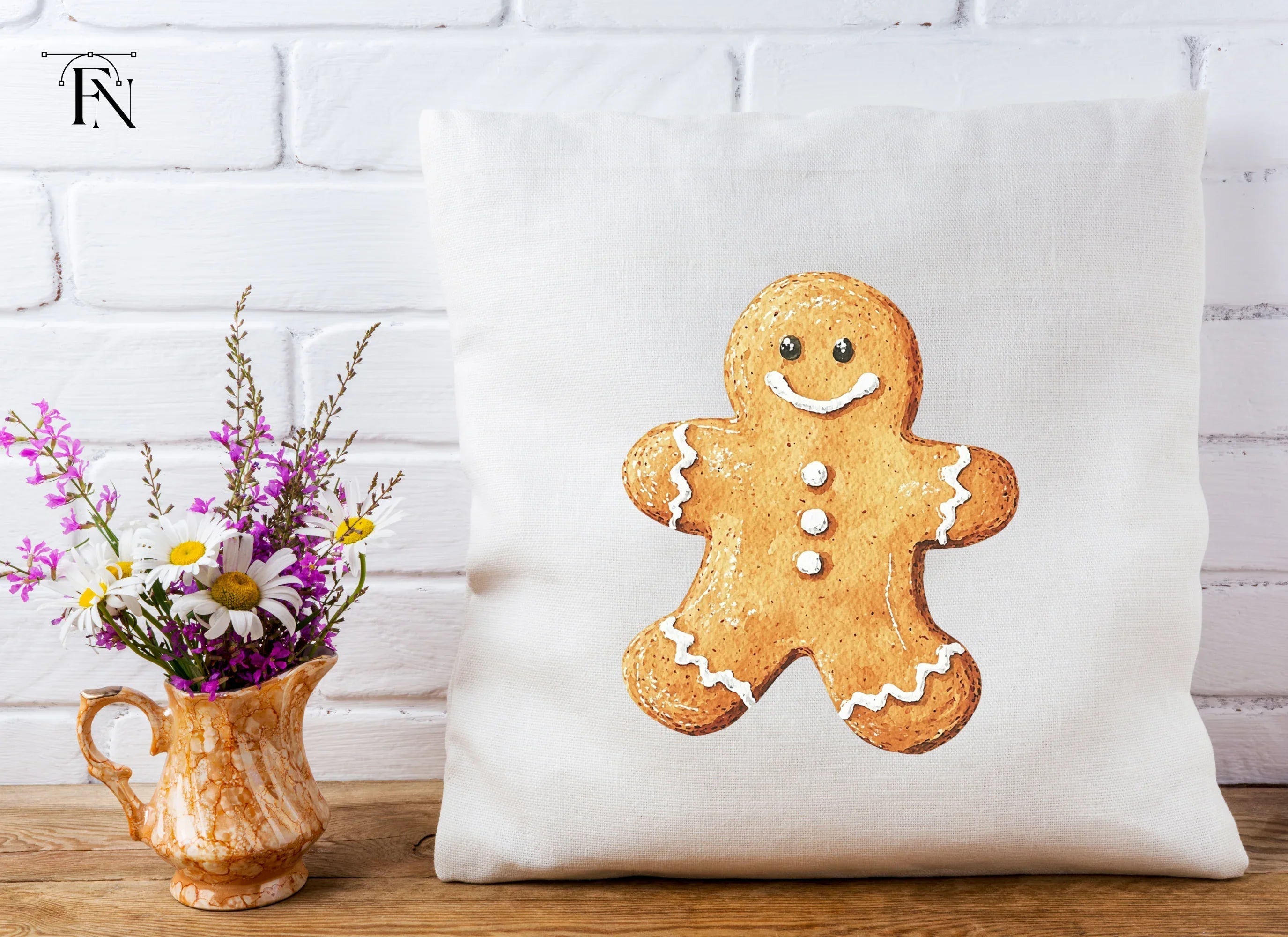 Smiling Gingerbread Man Trio Clipart Bundle