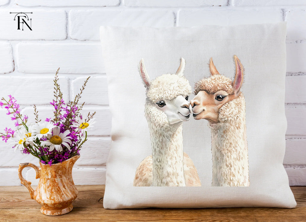 Cute Alpaca Couple Clipart Bundle