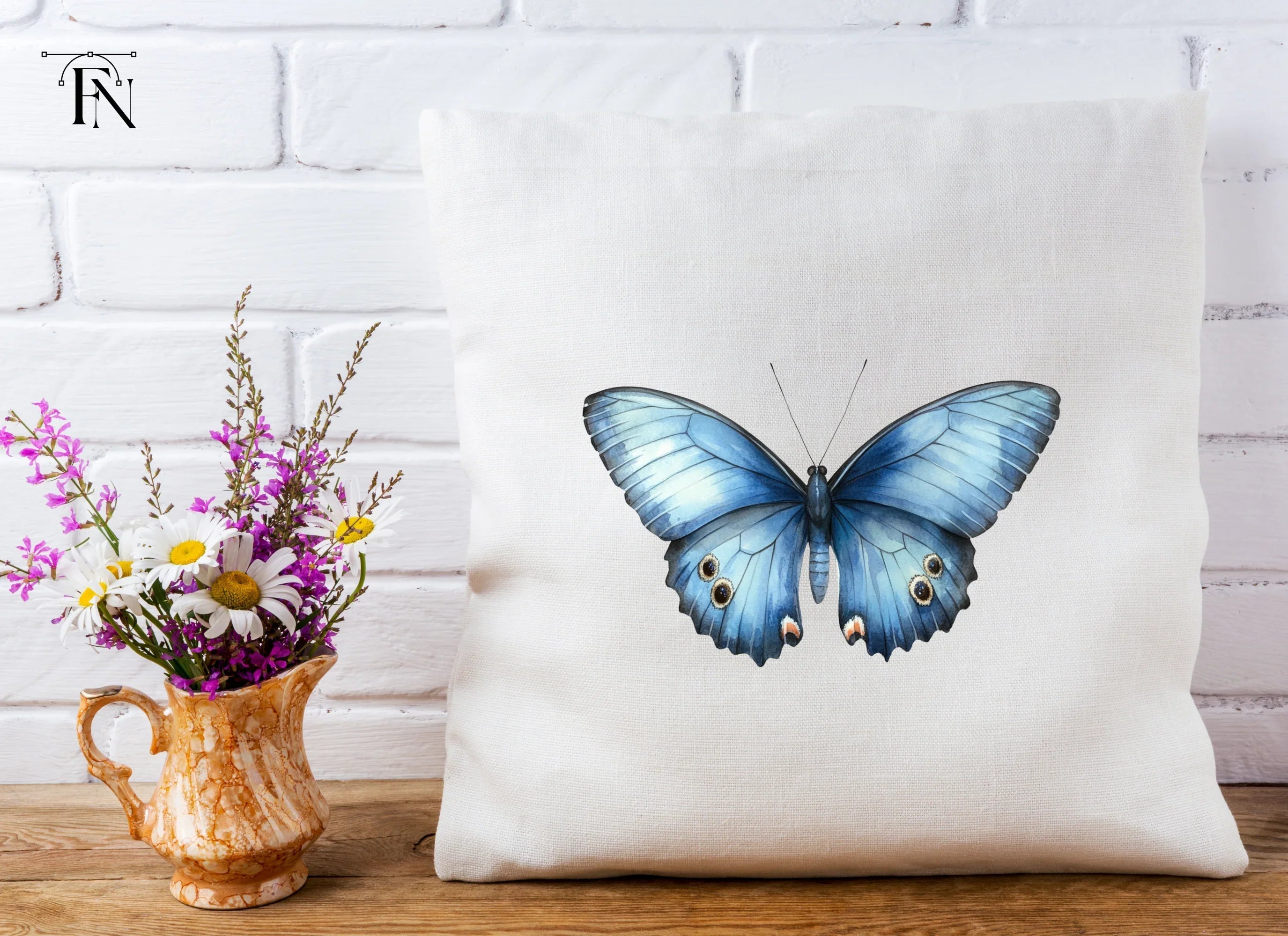 Blue Butterfly Clipart Bundle