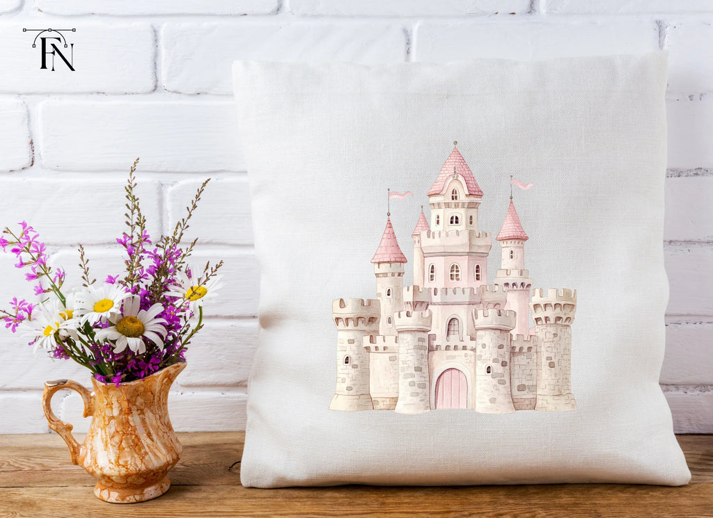 Pink Princess Castle Clipart Bundle