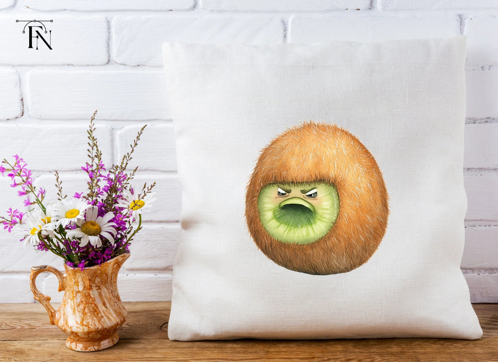 Angry Kiwi Fruit Cartoon Clipart Bundle