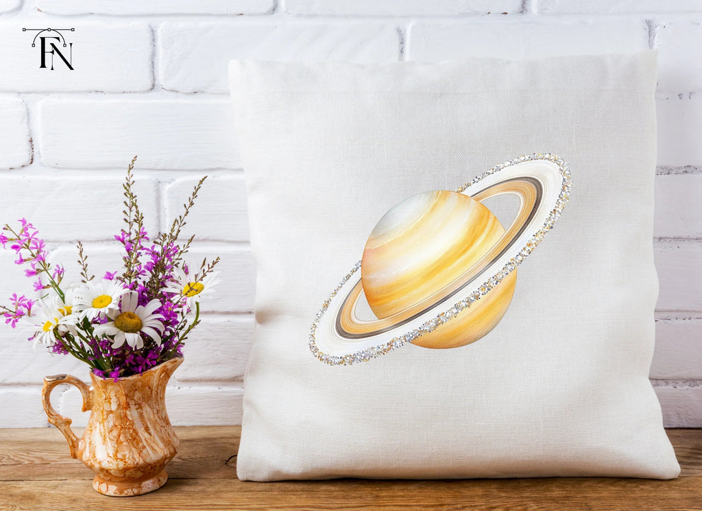 Sparkling Saturn Planet Clipart Bundle