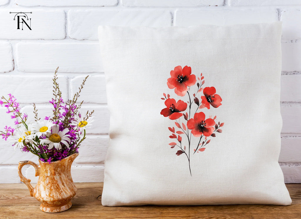 Red Floral Clipart Bundle