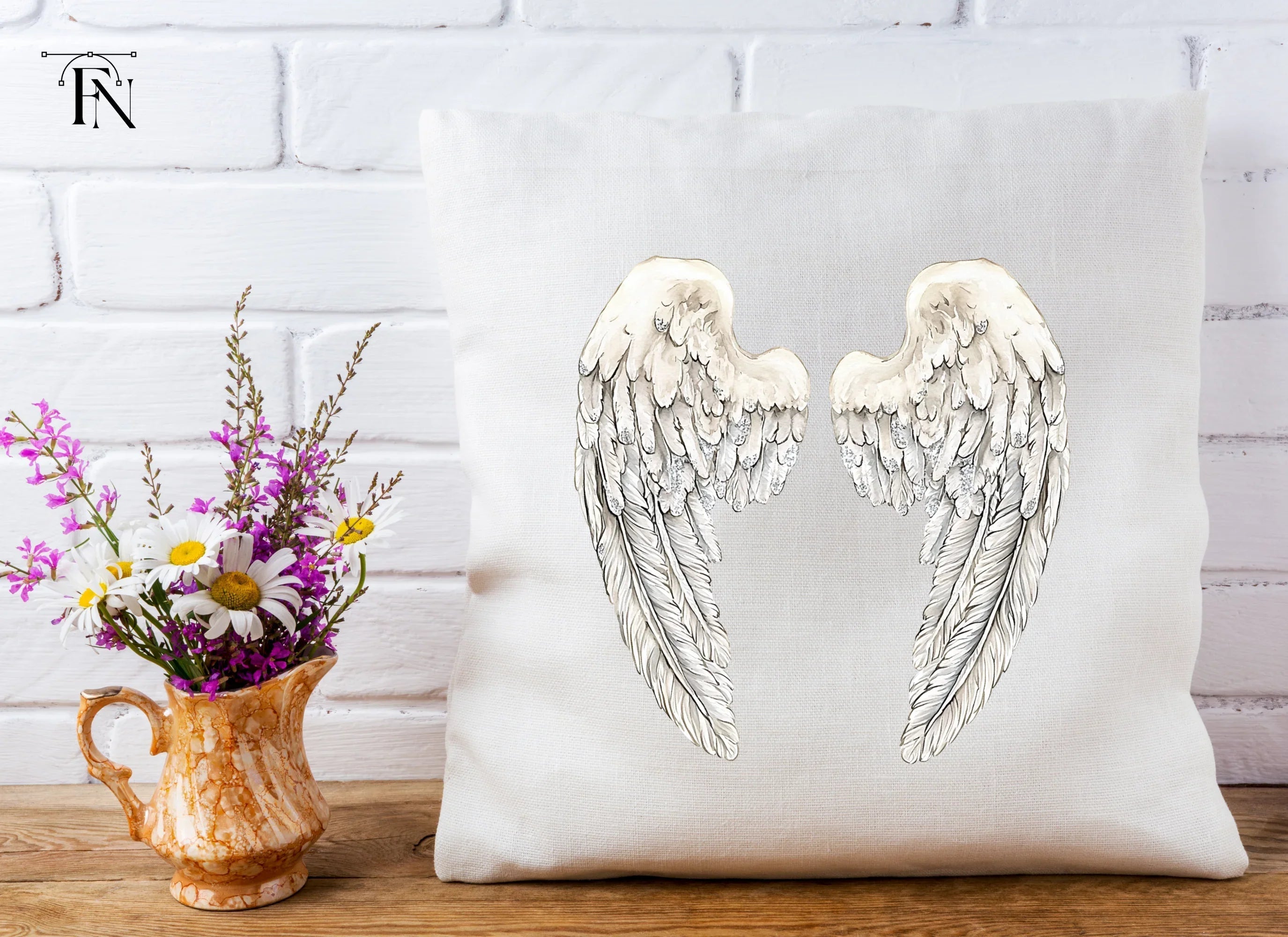 Graceful White Feathered Wings Clipart Bundle