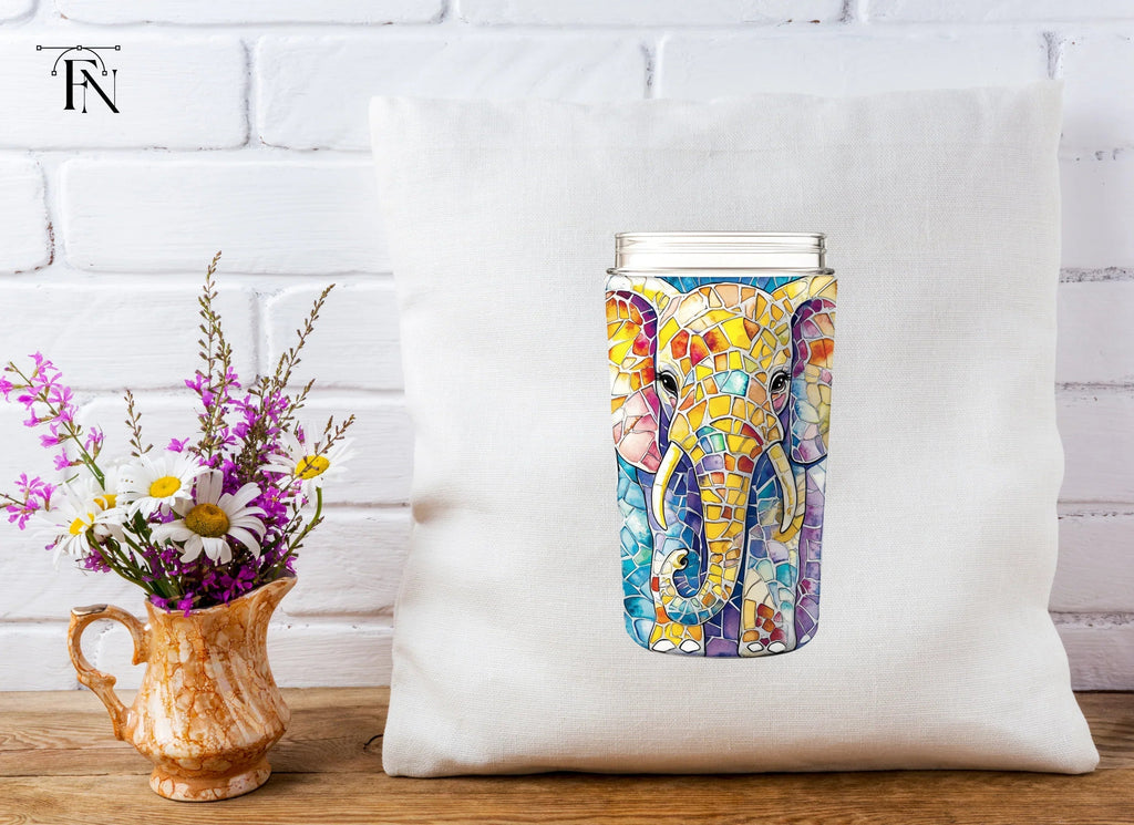 Mosaic Elephant Tumbler Clipart Bundle
