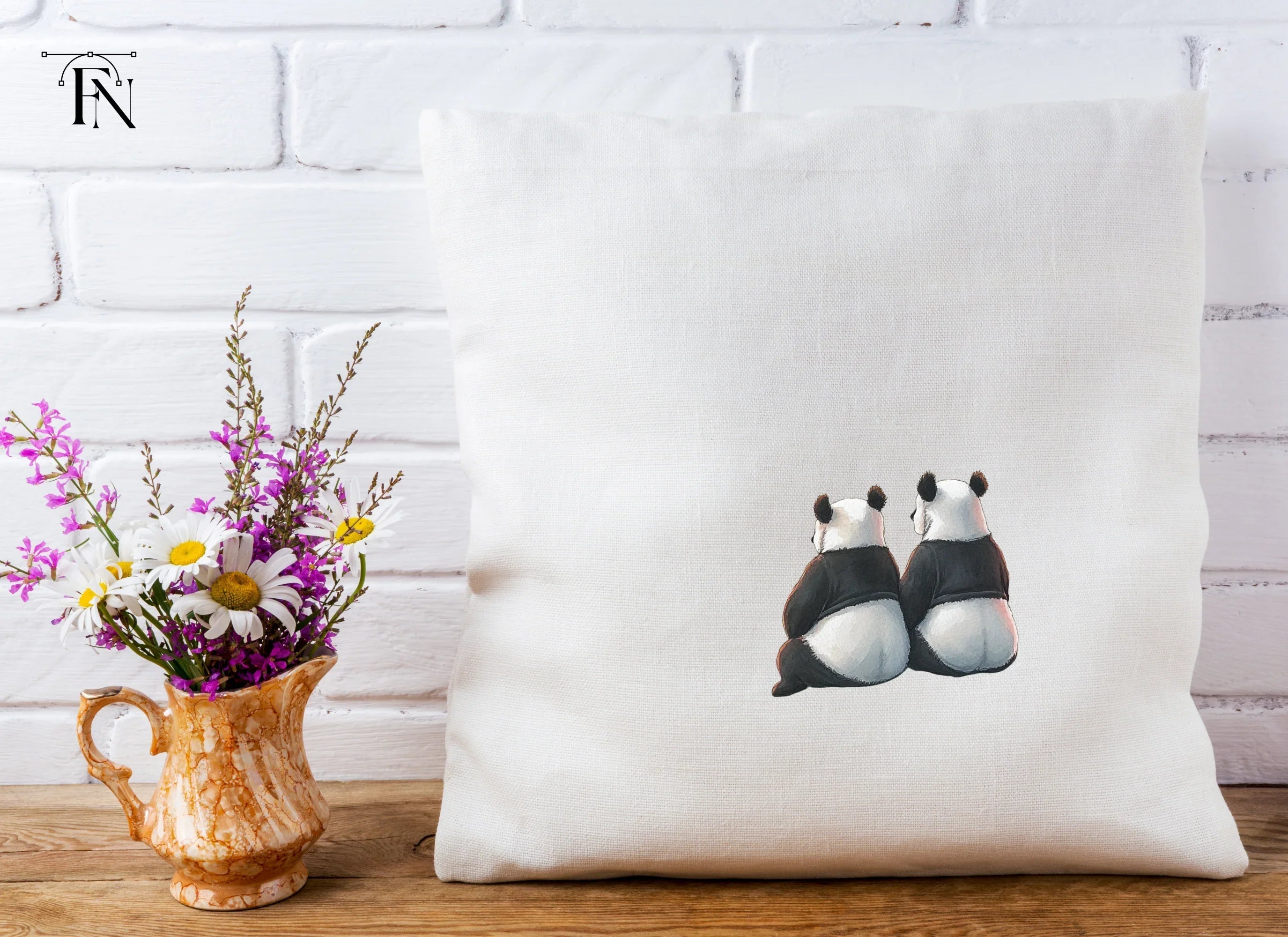 Adorable Pandas Looking Away Clipart Bundle