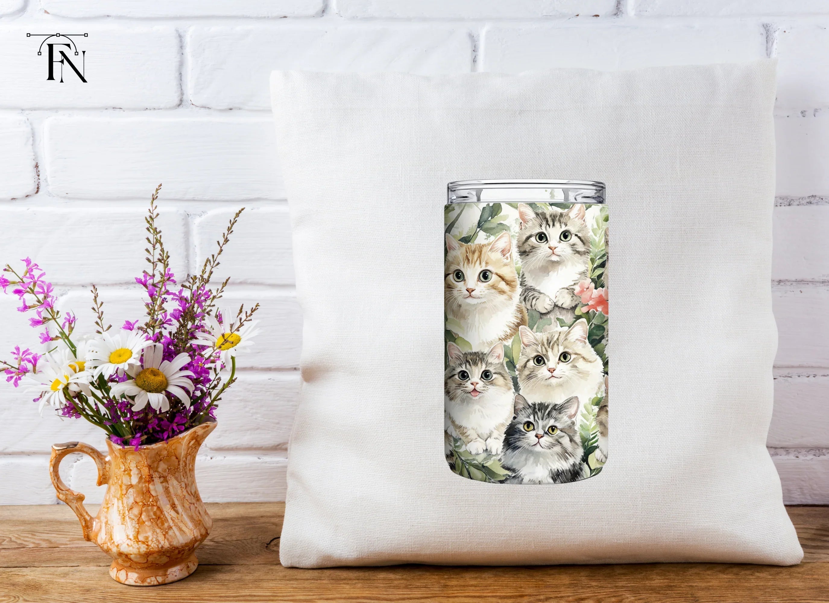 Cute Cat Tumbler Clipart Bundle