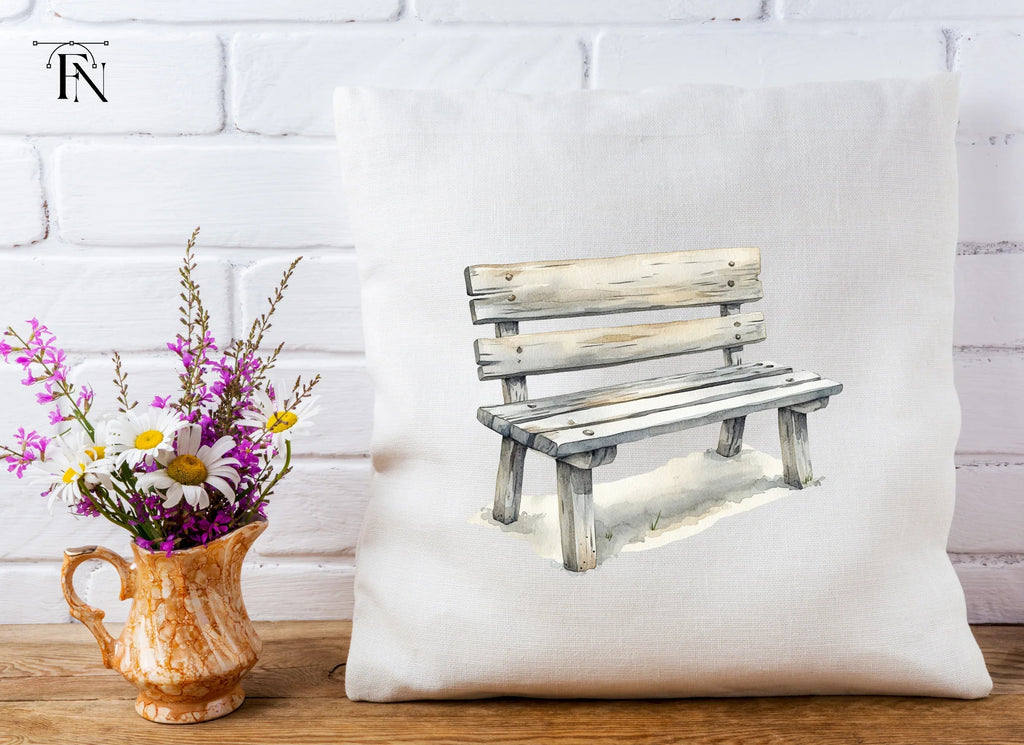 Rustic Wooden Bench Clipart Bundle