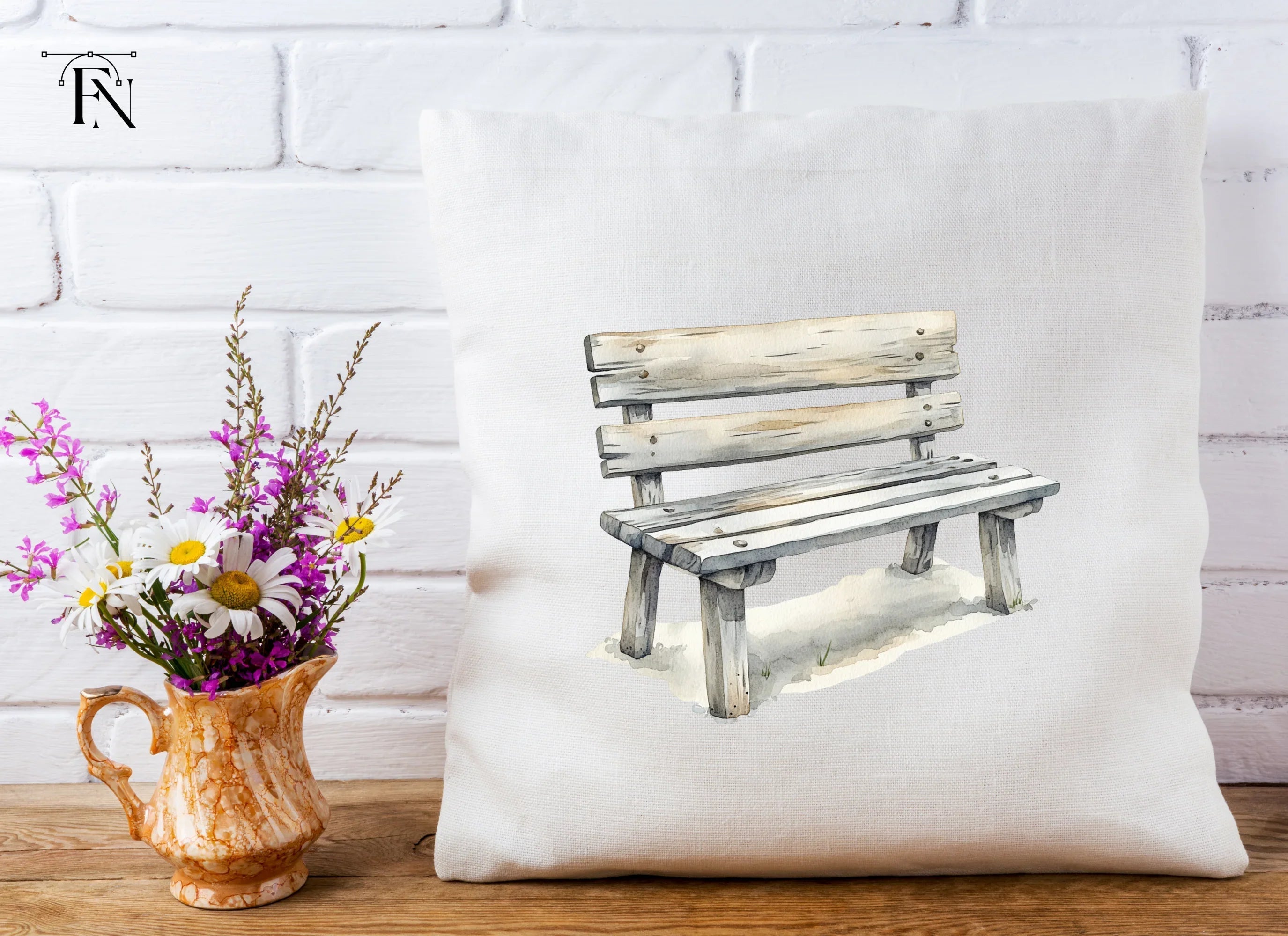 Rustic Wooden Bench Clipart Bundle