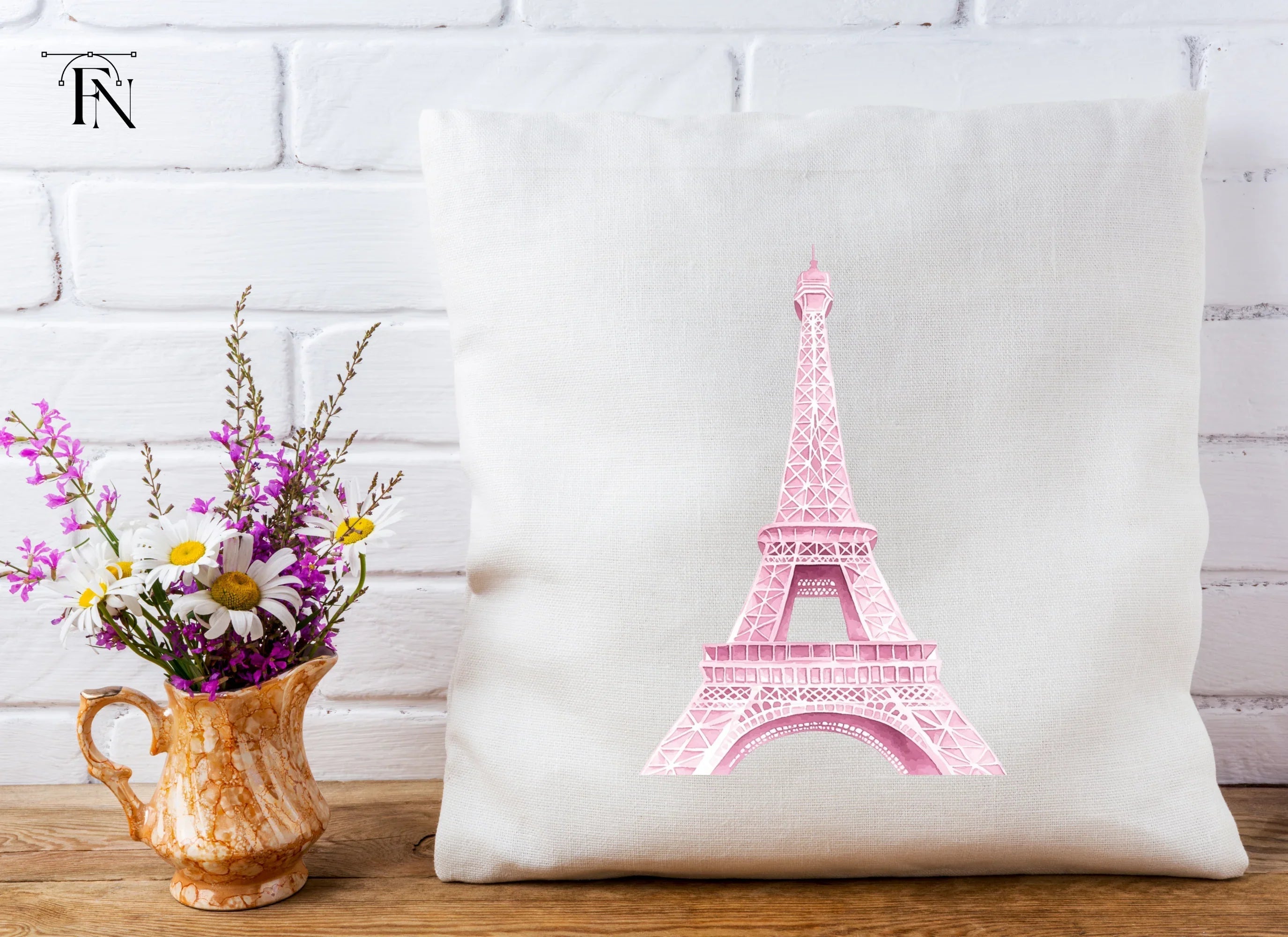 Pink Eiffel Tower Clipart Bundle