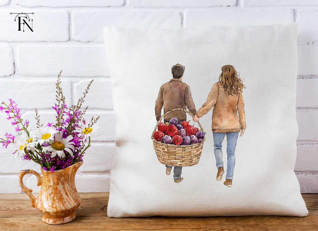 Couple with Fruit Basket Clipart Bundle